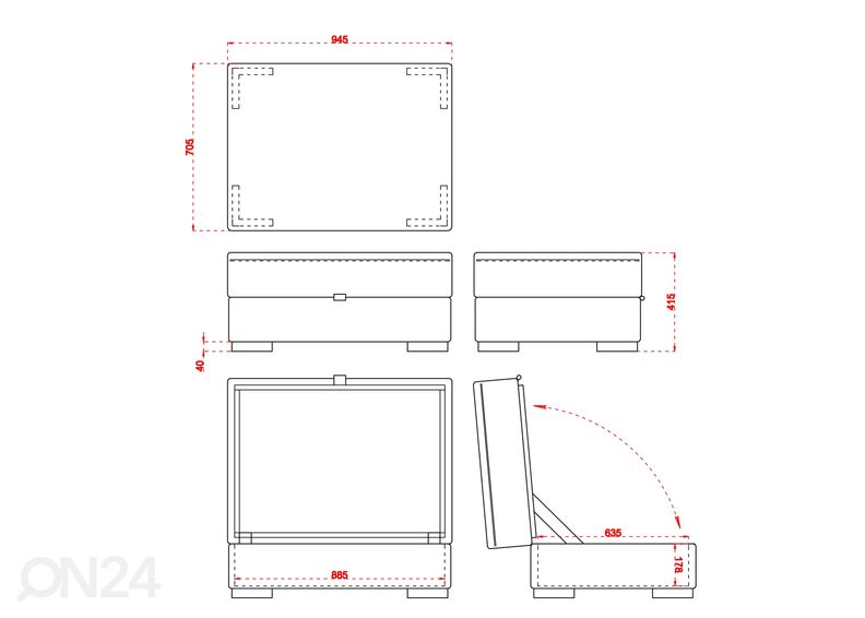 Пуф с ящиком Carelia увеличить