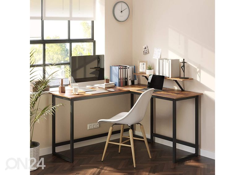 Рабочий стол, коричневый/чёрный увеличить