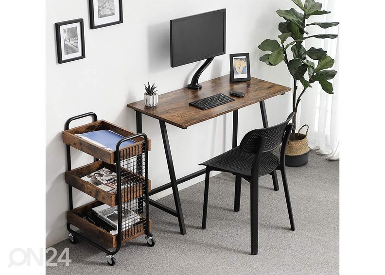 Рабочий стол, коричневый/чёрный увеличить