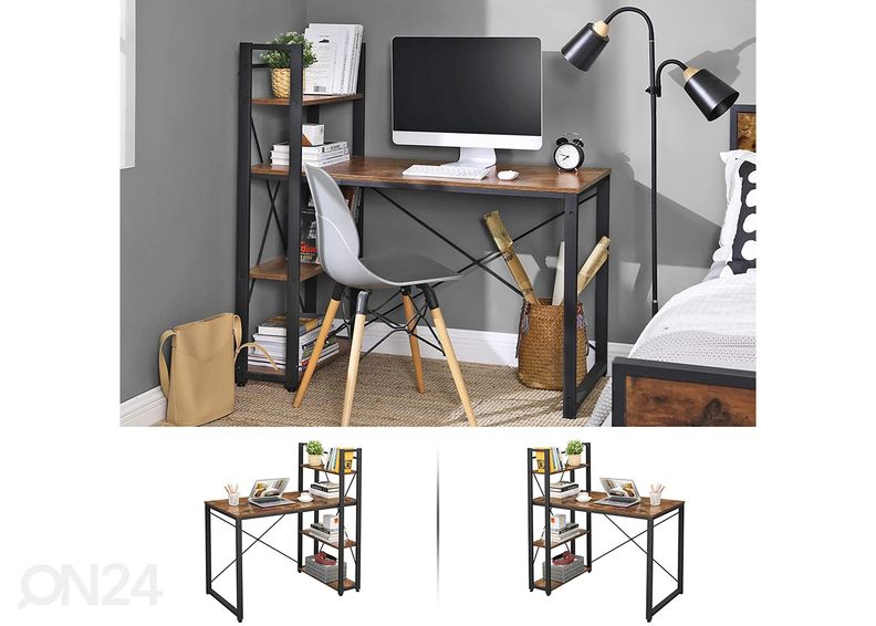 Рабочий стол, коричневый/чёрный увеличить