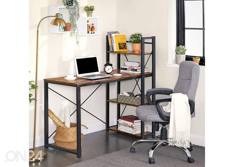 Рабочий стол, коричневый/чёрный увеличить