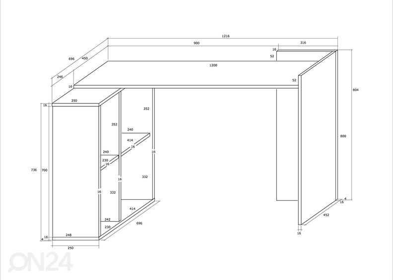 Рабочий стол 122 cm увеличить