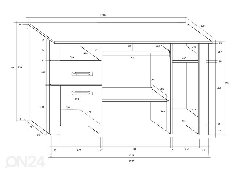 Рабочий стол Midleton 122 cm увеличить