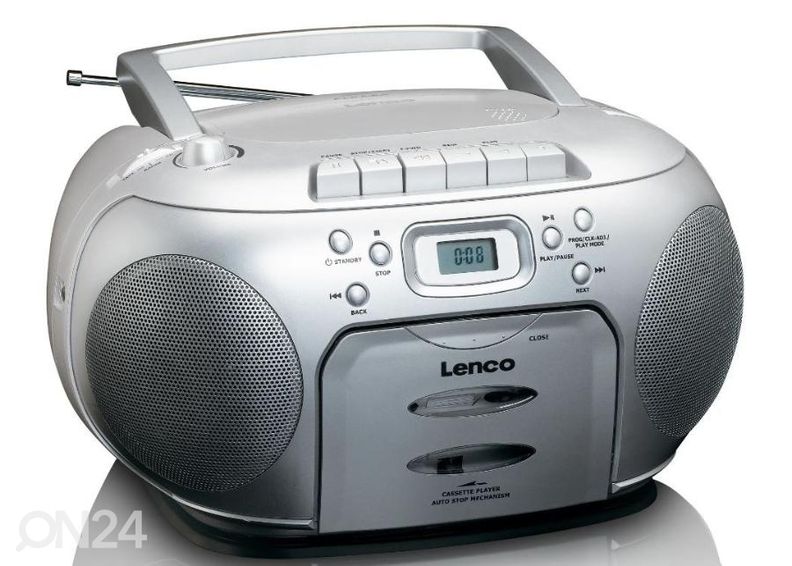 Радиоприемник Lenco CD с кассетным проигрывателем, SCD420SI серебристый увеличить