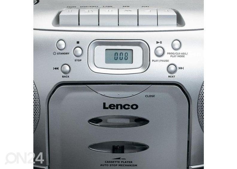 Радиоприемник Lenco CD с кассетным проигрывателем, SCD420SI серебристый увеличить