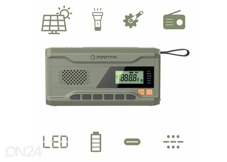 Радио Manta RDI401G с солнечной батареей и динамо-генератором увеличить