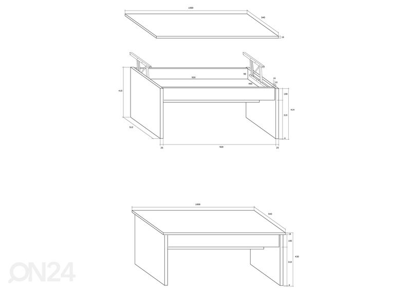 Регулируемый журнальный стол увеличить