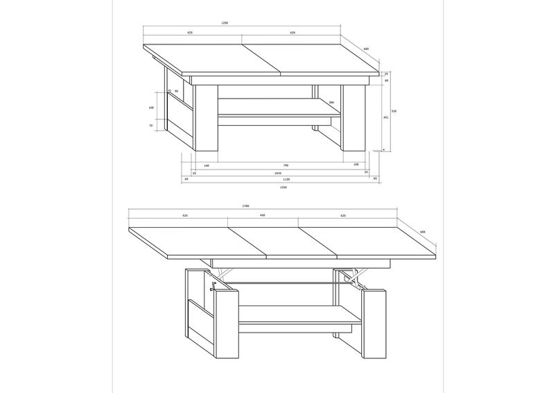 Регулируемый журнальный стол Cobhy 125/170x68 cm увеличить