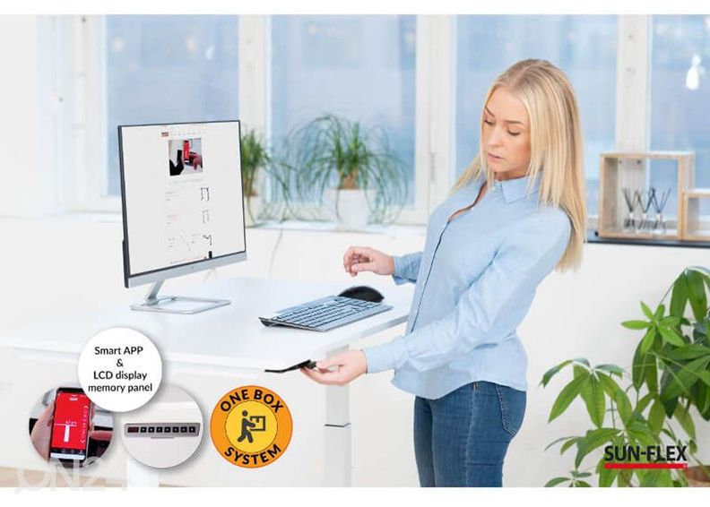 Регулируемый рабочий стол Sun-Flex Elite белый увеличить