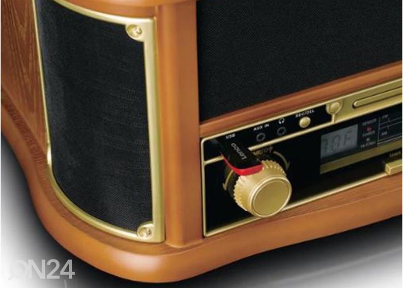 Ретро музыкальный центр с виниловыми пластинками и кассетным проигрывателем Lenco TCD2551WD увеличить