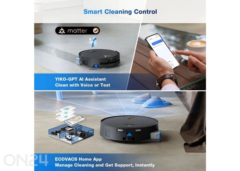 Робот-пылесос Ecovacs Deebot X9 PRO OMNI, влажная и сухая уборка, черный увеличить