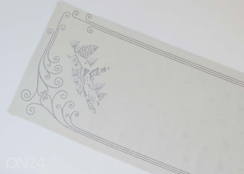 Рождественская салфетка из гобелена Chalet Lurex silver 45x138 см увеличить