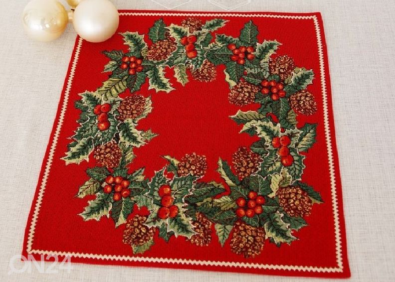 Рождественская салфетка из гобелена Holly 45x45 cm увеличить