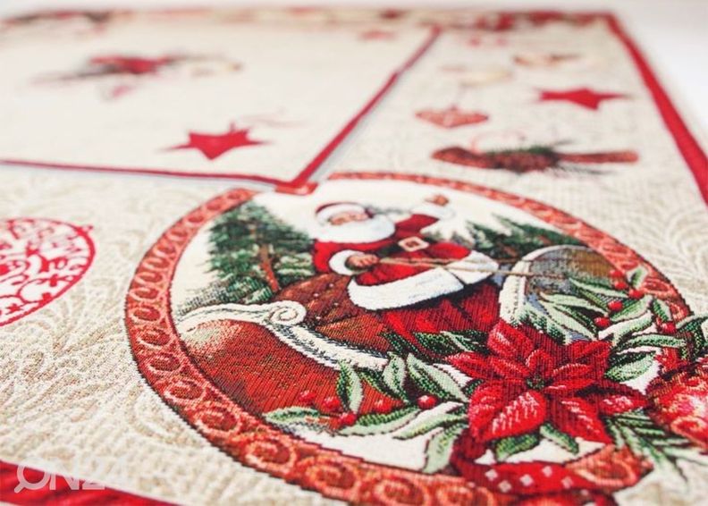 Рождественская скатерть из гобелена Santa Claus 100x100 cm увеличить