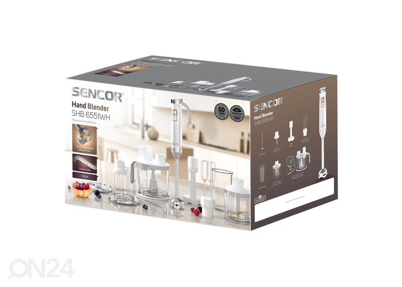 Ручной блендер с принадлежностями Sencor SHB6551WH, белый увеличить