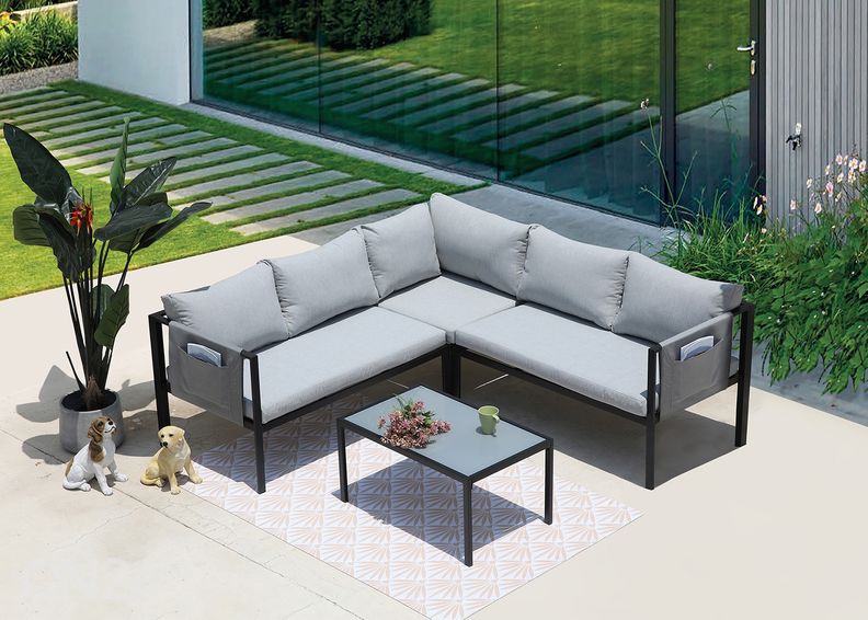 Садовая мебель, серый/чёрный увеличить