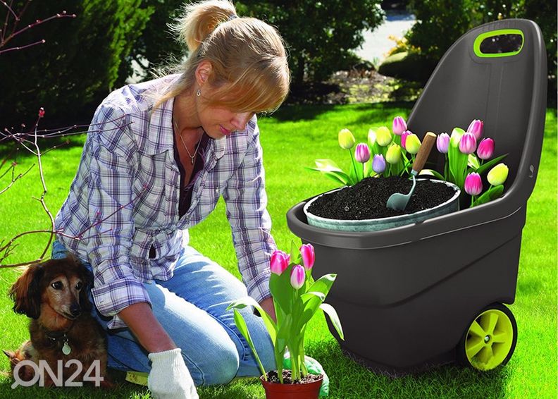 Садовая тележка Keter Easy Go XL 62 L, графитовый увеличить