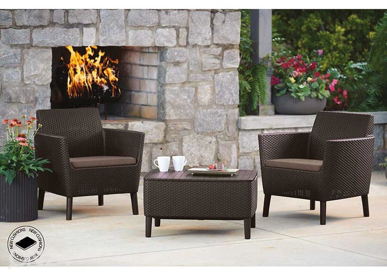 Садовое кресло Keter Salemo 2 шт, коричневый увеличить