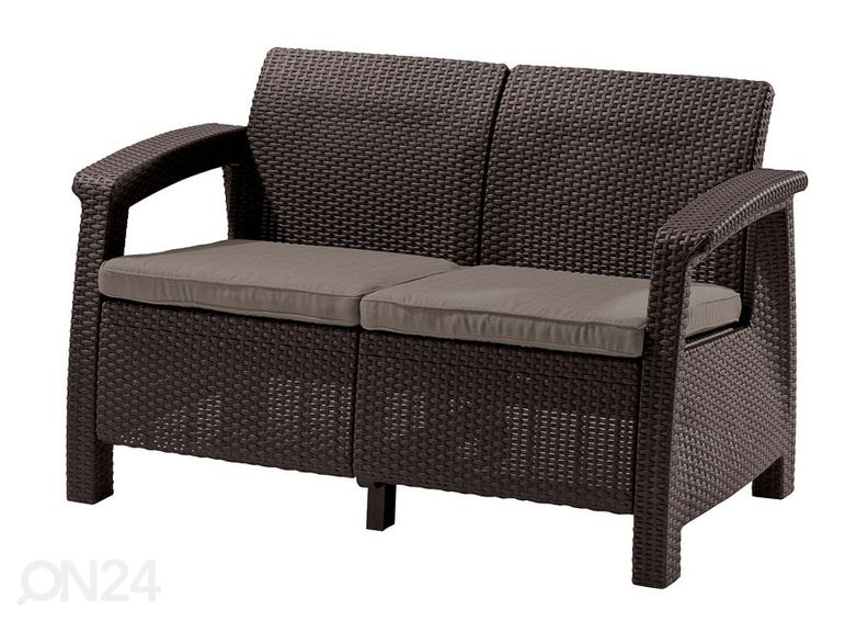 Садовый диван Keter Corfu, Loveseat 2-х местный, коричневый увеличить