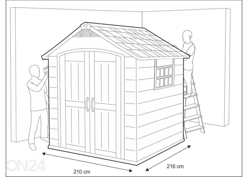 Садовый домик Premier 757, 4 м², серый увеличить размеры