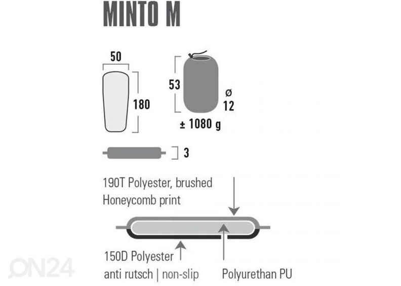 Самонаполняющийся походный матрас High Peak Minto M 180x50x3 см увеличить