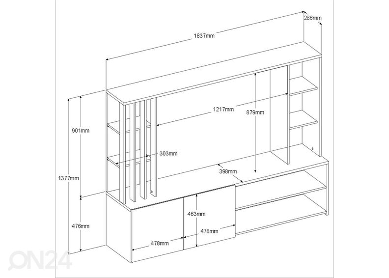 Секция / подставка под ТВ Shade 184 cm увеличить