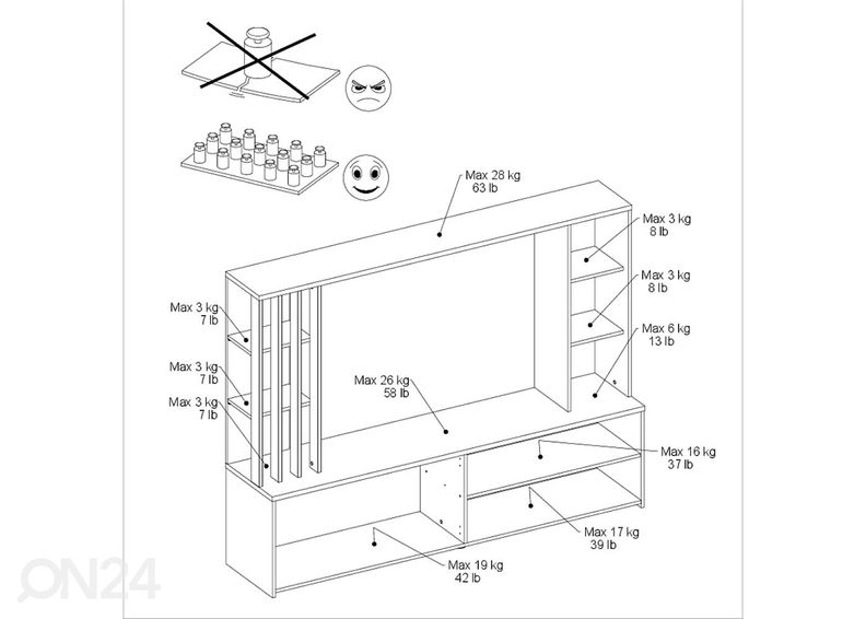 Секция / подставка под ТВ Shade 184 cm увеличить