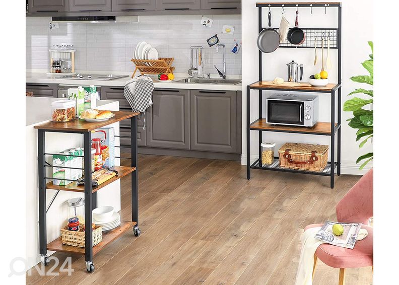 Сервировочный столик 60x40 cm, коричневый/чёрный увеличить