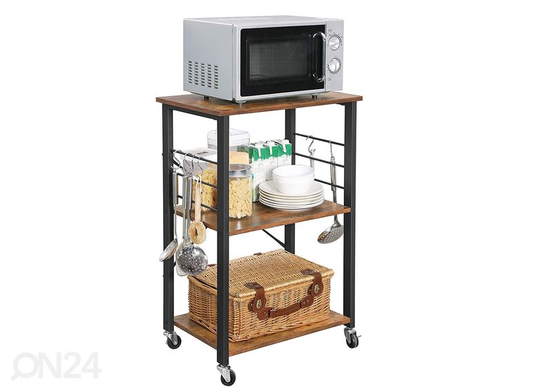 Сервировочный столик 60x40 cm, коричневый/чёрный увеличить