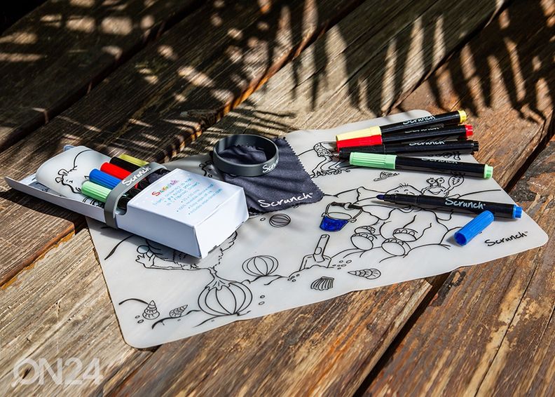 Силиконовый коврик для рисования Scrunch + 5 маркеров увеличить