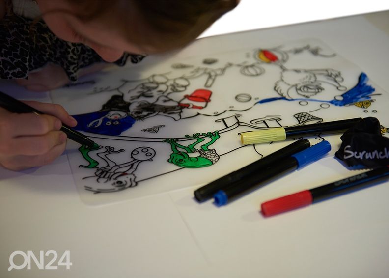 Силиконовый коврик для рисования Scrunch + 5 маркеров увеличить