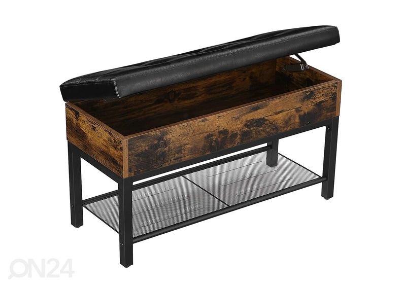 Скамейка с местом для хранения, коричневый/черный увеличить