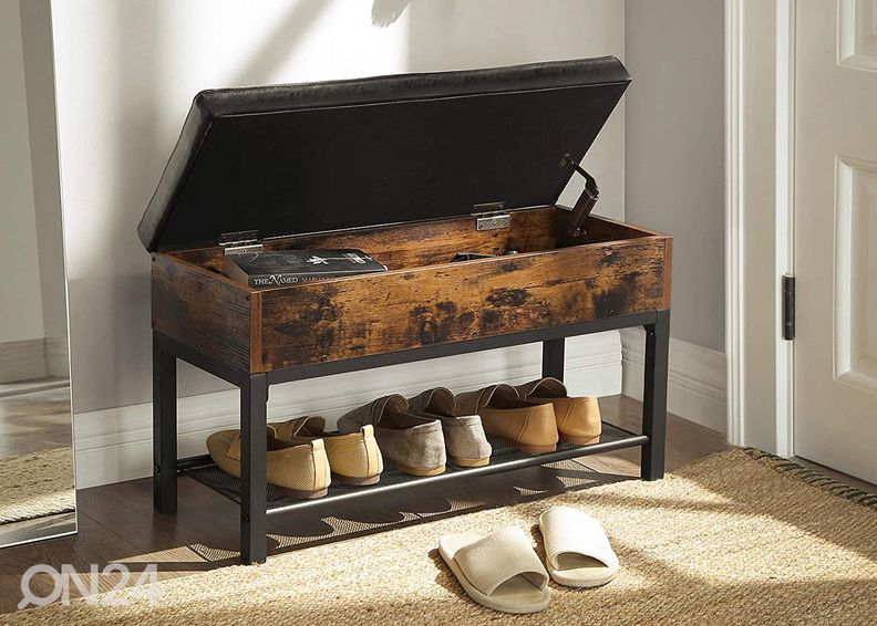 Скамейка с местом для хранения, коричневый/черный увеличить