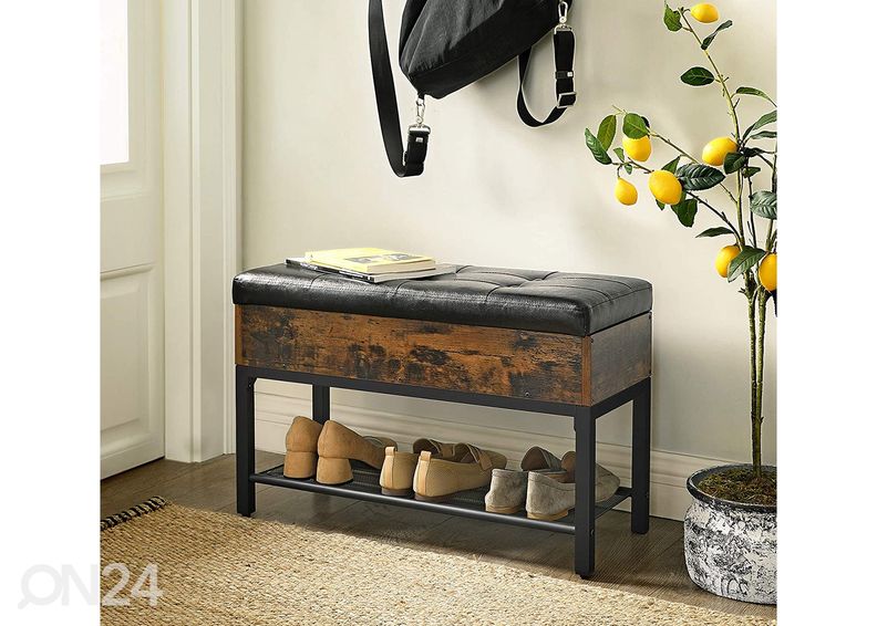 Скамейка с местом для хранения, коричневый/черный увеличить