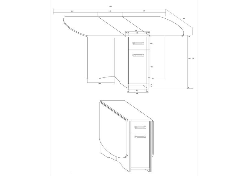 Складной стол Conna 80x100-160 cm увеличить
