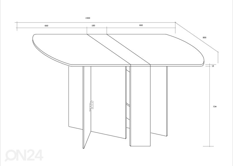 Складной стол Conna 80x86-150 cm увеличить