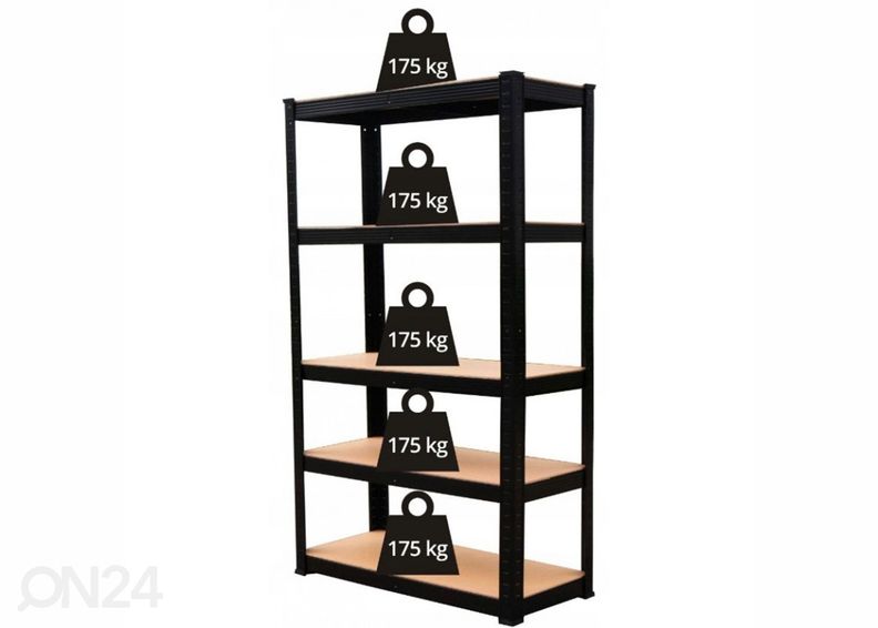 Складской стеллаж Black 90x180x30 cm увеличить