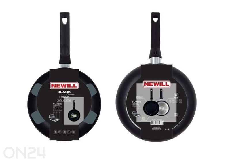 Сковорода Black Ceramic Ø 26 см + защита для сковороды, керамическая, для индукционных плит увеличить