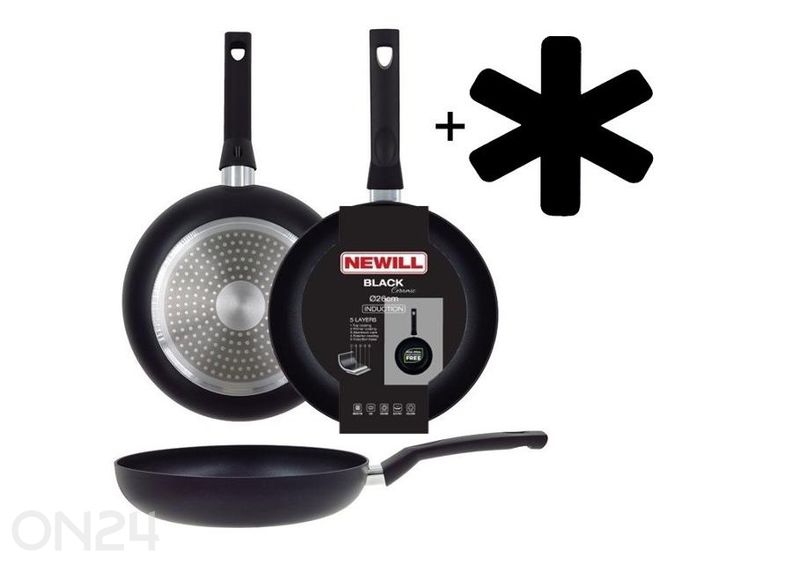 Сковорода Black Ceramic Ø 26 см + защита для сковороды, керамическая, для индукционных плит увеличить