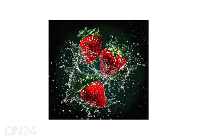 Стеклянная картина Strawberries 30х30 см увеличить