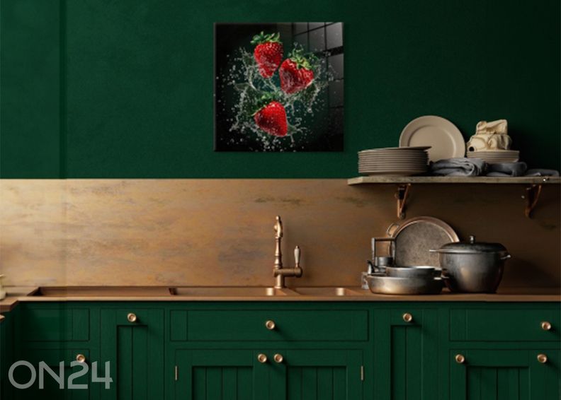 Стеклянная картина Strawberries 30х30 см увеличить