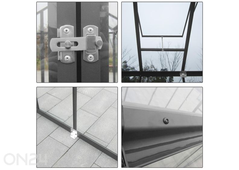 Стеклянная теплица 5,7 м², серая увеличить