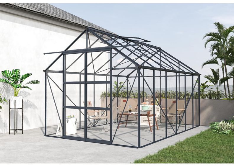 Стеклянная теплица Elegant 8,94 м², серая увеличить