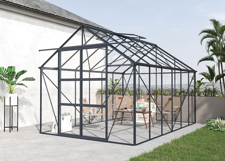 Стеклянная теплица Elegant 8,94 м², серая увеличить