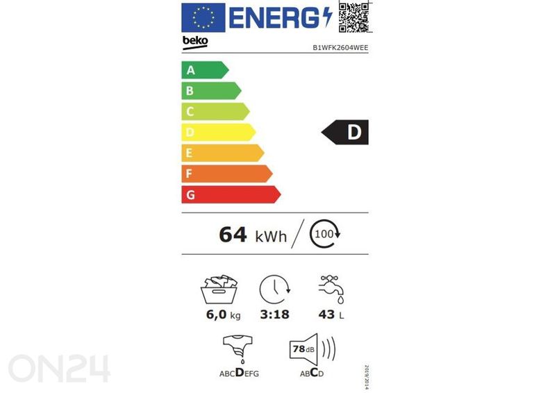 Стиральная машина Beko B1WFK2604WEE увеличить