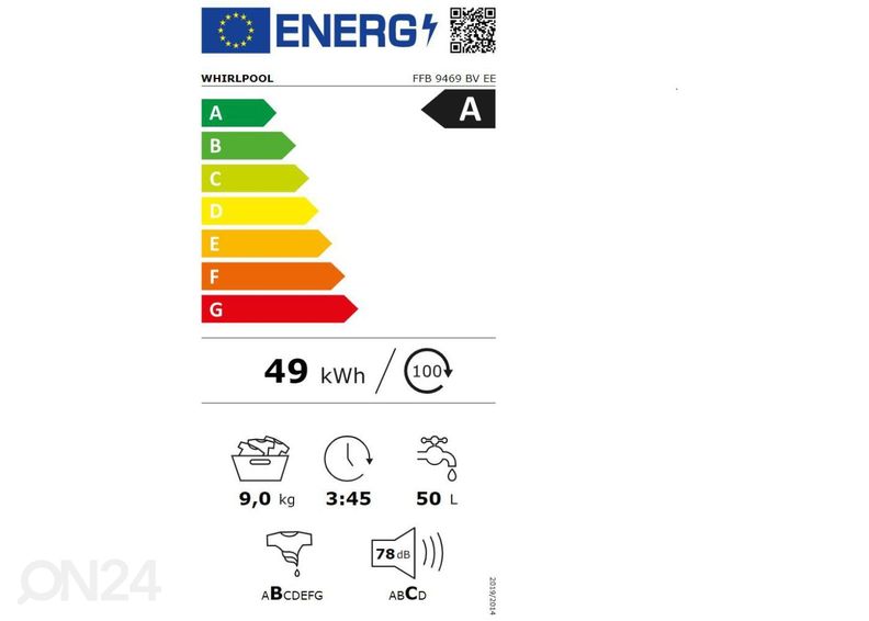 Стиральная машина Whirlpool FFB9469BVEE с фронтальной загрузкой увеличить