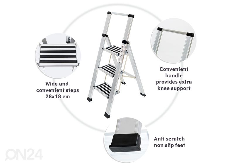 Стремянка Tatkraft Adamant 3 ступени увеличить
