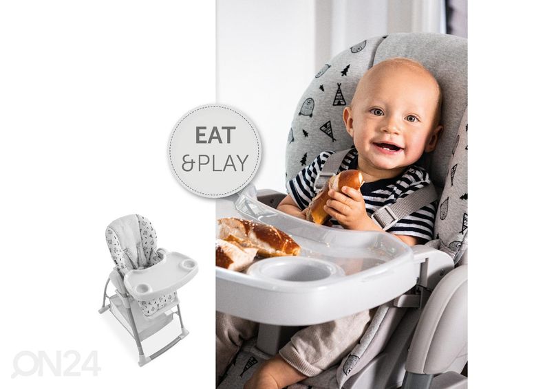 Стульчик для кормления и кресло-качалка Hauck Comfort Sit N Relax 3in1 Nordic серый увеличить