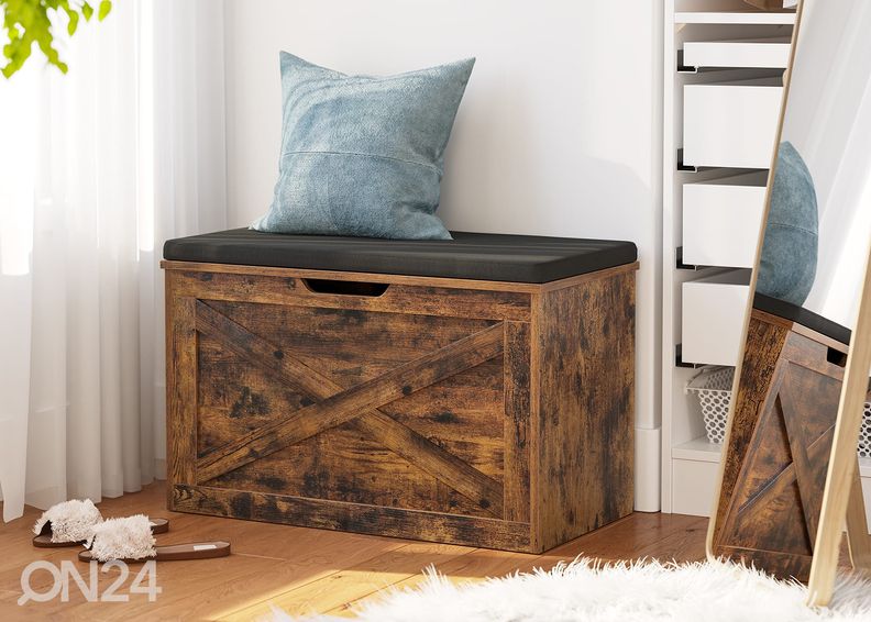 Сундук/пуф, коричневый/тёмно-серый увеличить