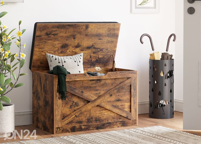 Сундук/пуф, коричневый/тёмно-серый увеличить